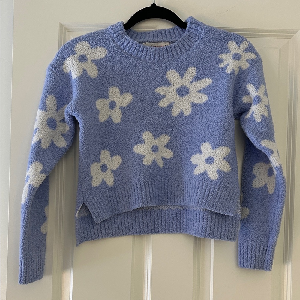 Pink Republic Blue and White Floral Sweater